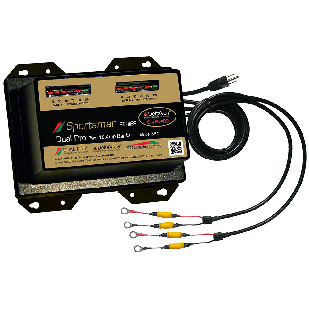 Dual Pro Sportsman Series Battery Charger - 20A - 2-10A-Banks - 12V/24V - Lear Outdoors