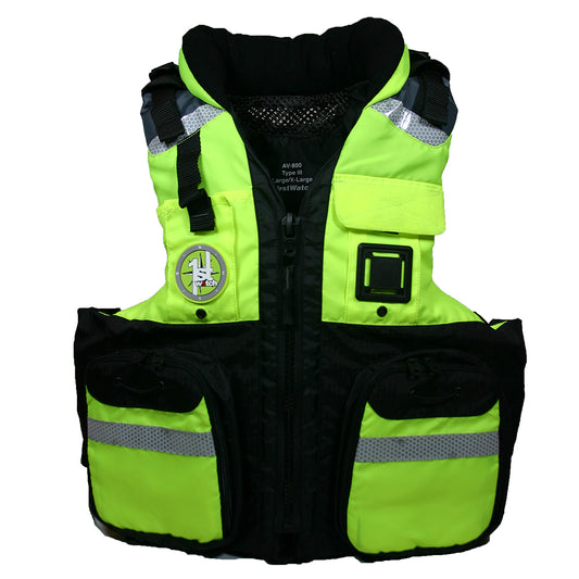 First Watch AV-800 Four Pocket Flotation Vest - Hi-Vis Yellow - XXL to3XL - Lear Outdoors