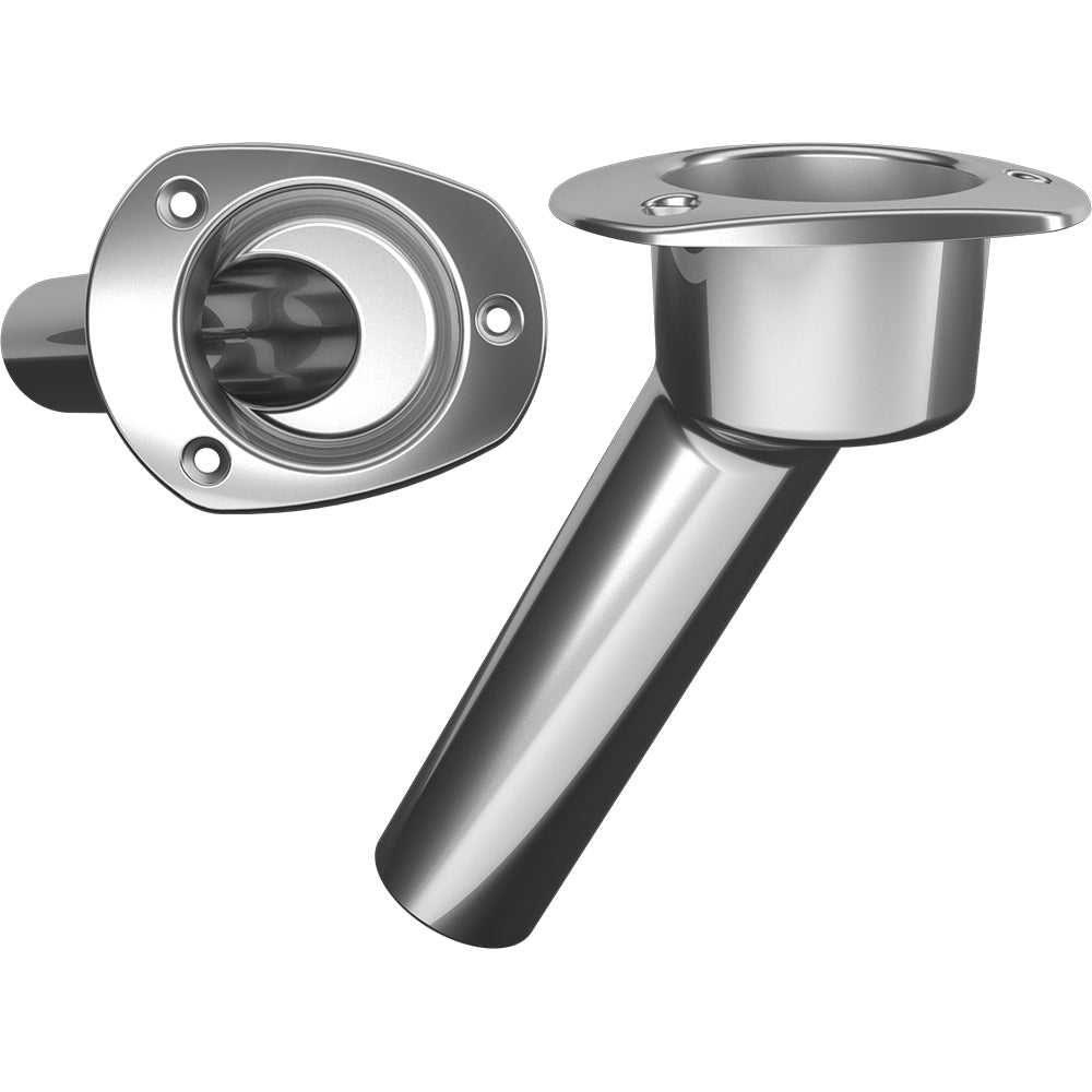 Mate Series Stainless Steel 30° Rod & Cup Holder - Open - Oval Top