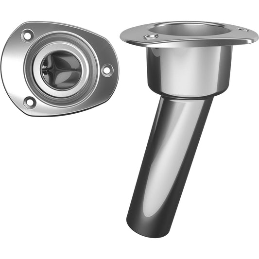 Mate Series Stainless Steel 15° Rod & Cup Holder - Open - Oval Top