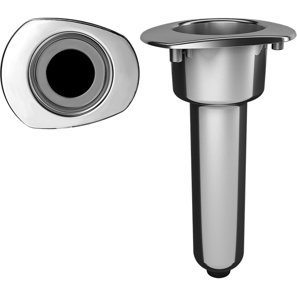 Mate Series Elite Screwless Stainless Steel 0° Rod & Cup Holder - Drain - Oval Top