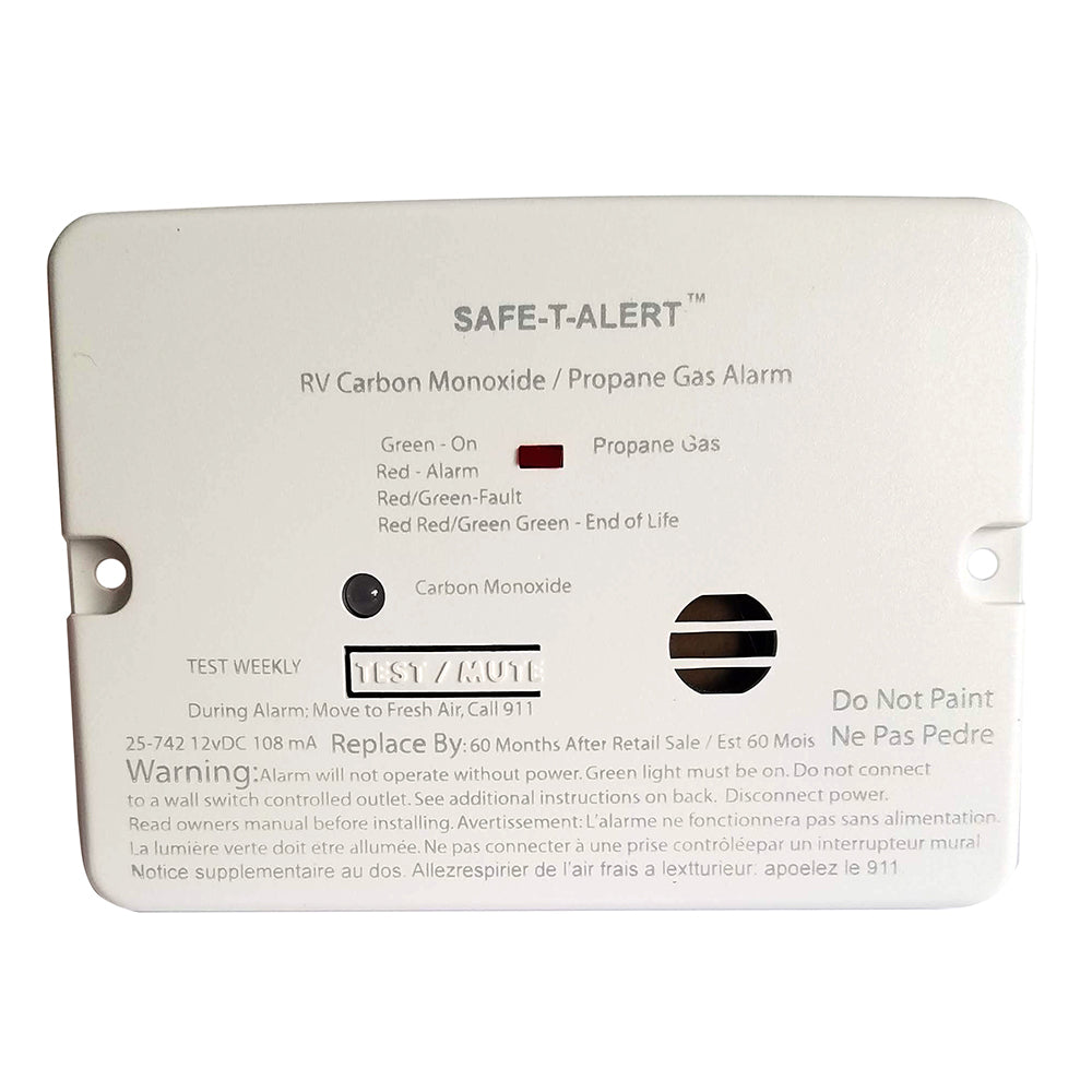 Safe-T-Alert Combo Carbon Monoxide Propane Alarm - Flush Mount - Mini - White - Lear Outdoors