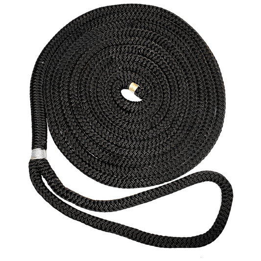 New England Ropes 1/2" Double Braid Dock Line - Black - 25'