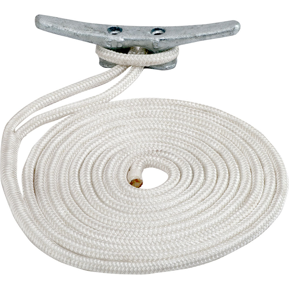 Sea-Dog Double Braided Nylon Dock Line - 1/2" x 20' - White