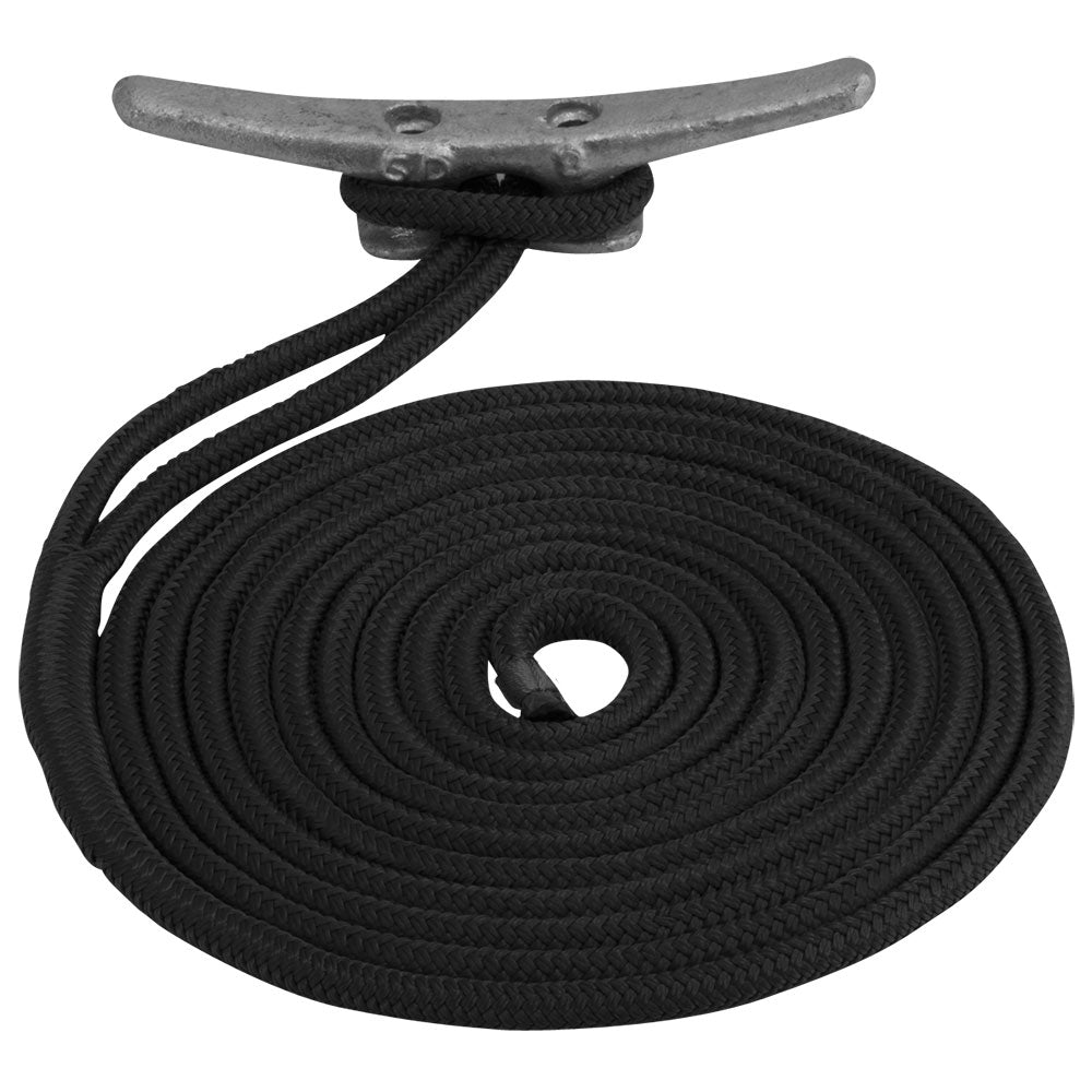 Sea-Dog Double Braided Nylon Dock Line - 1/2" x 25' - Black