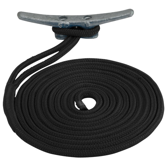 Sea-Dog Double Braided Nylon Dock Line - 5/8" x 20' - Black