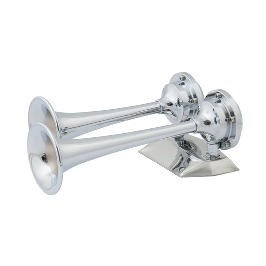 Marinco 12V Chrome Plated Dual Trumpet Mini Air Horn - Lear Outdoors