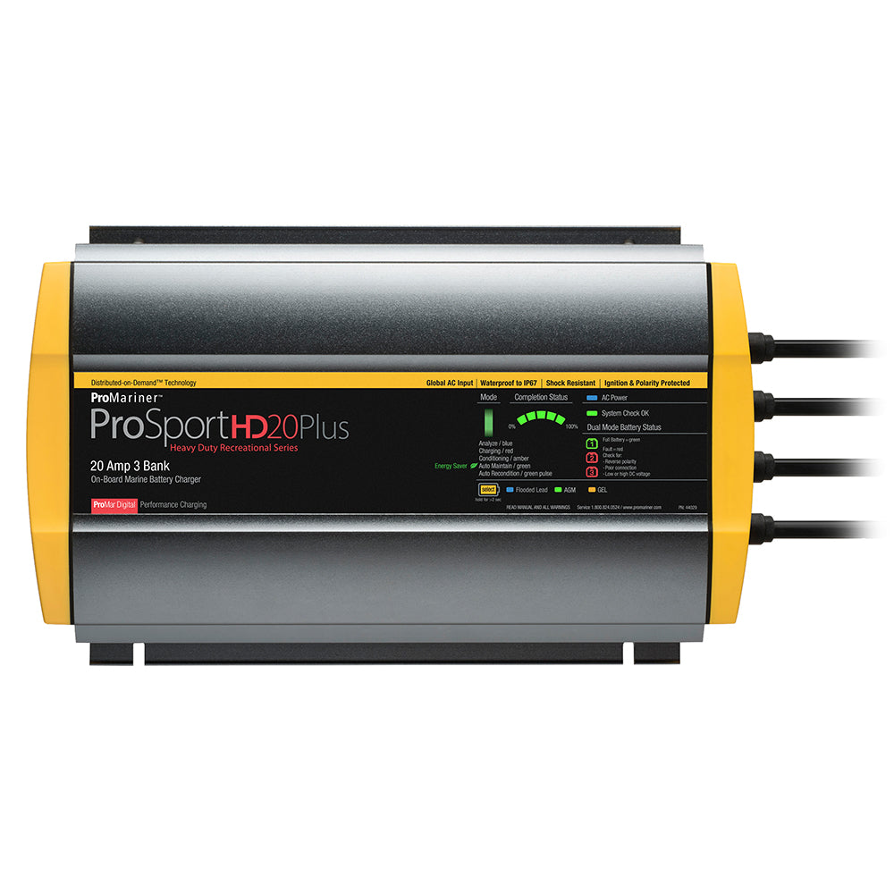 ProMariner ProSportHD 20 Plus Global Gen 4 - 20 Amp - 3-Bank Battery Charger - Lear Outdoors