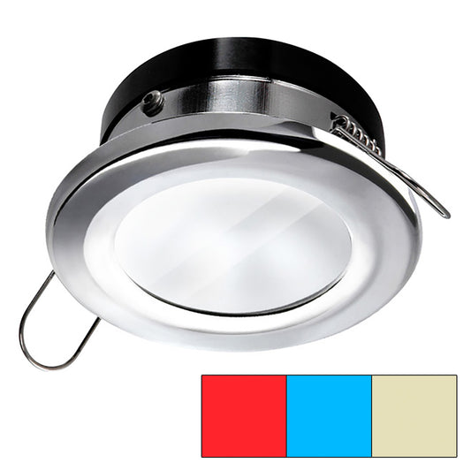 i2Systems Apeiron A1120 Spring Mount Light - Round - Red, Warm White & Blue - Polished Chrome - Lear Outdoors