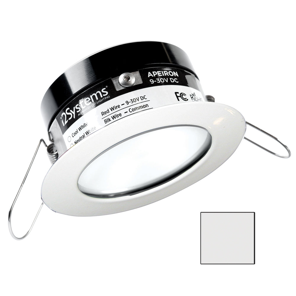 i2Systems Apeiron PRO A503 - 3W Spring Mount Light - Round - Cool White - White Finish - Lear Outdoors