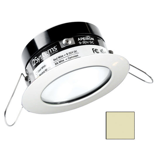 i2Systems Apeiron PRO A503 - 3W Spring Mount Light - Round - Warm White - White Finish - Lear Outdoors