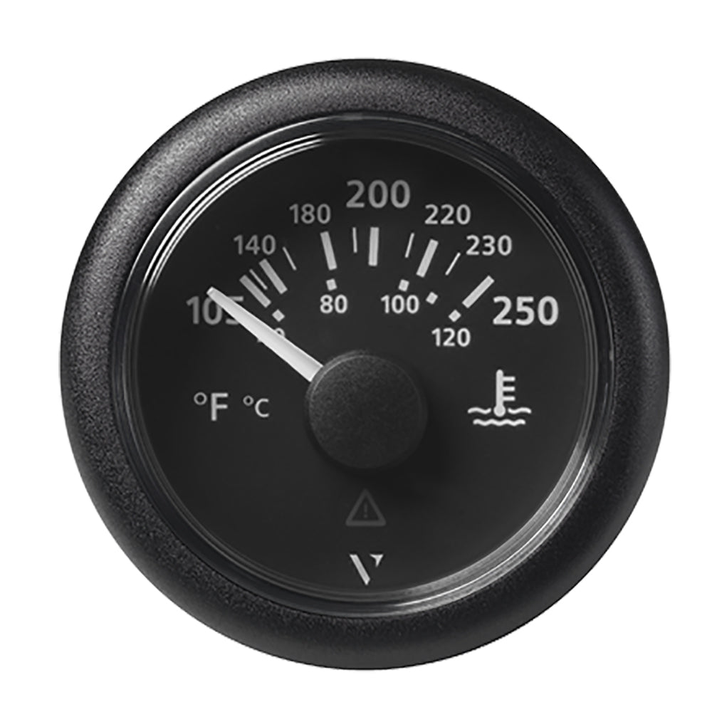 Veratron 52MM (2-1/16") ViewLine Water Temperature Gauge - 100-250°F - Black Dial & Bezel