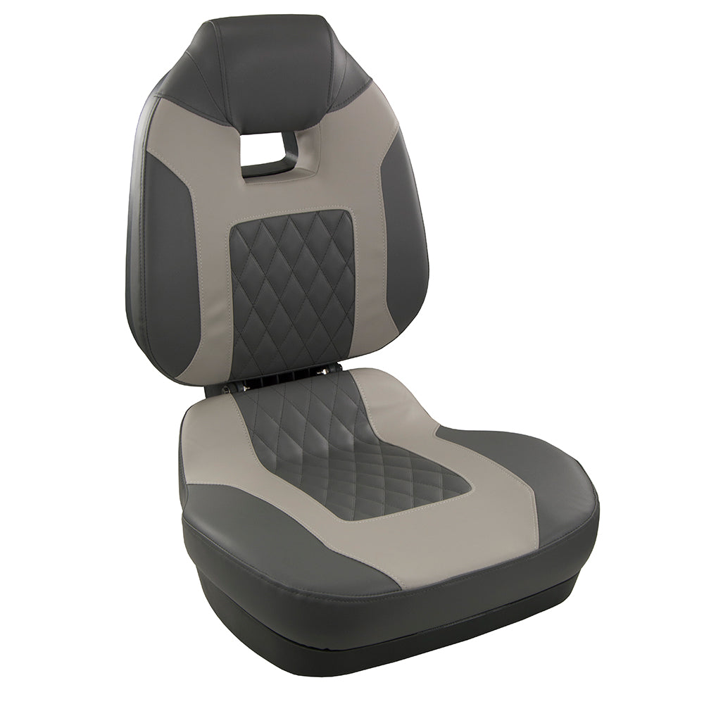 Springfield Fish Pro II High Back Folding Seat - Charcoal/Grey - Lear Outdoors