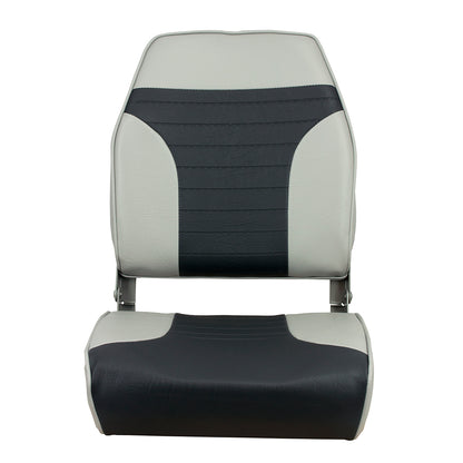 Springfield High Back Multi-Color Folding Seat - Grey/Charcoal - Lear Outdoors