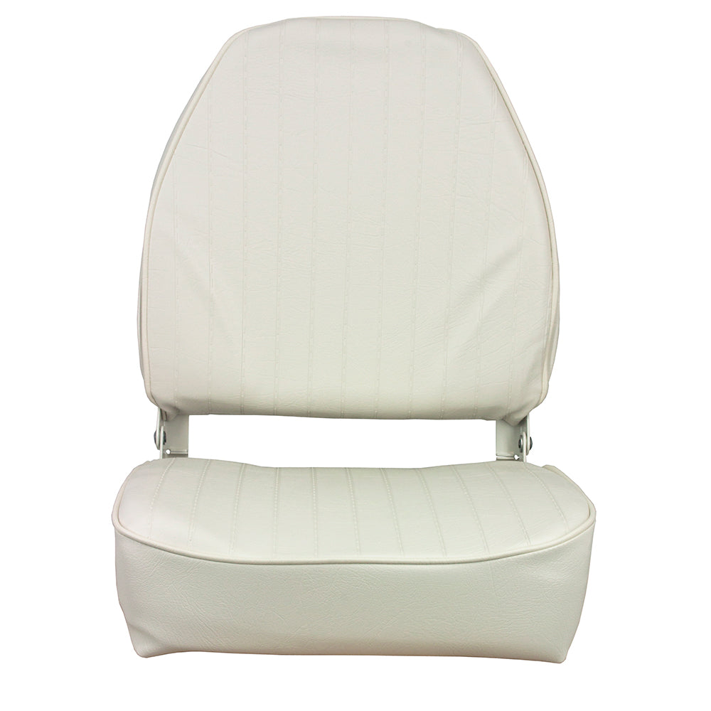 Springfield High Back Folding Seat - White - Lear Outdoors