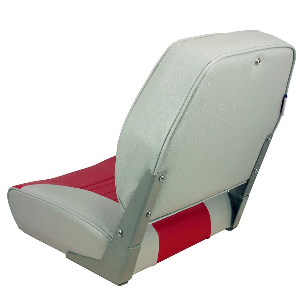 Springfield Economy Multi-Color Folding Seat - Grey/Red - Lear Outdoors