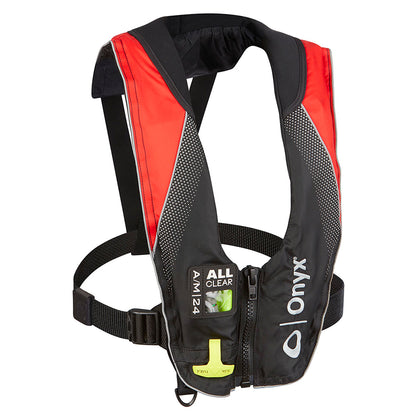 Onyx A/M-24 Series All Clear Automatic/Manual Inflatable Life Jacket - Black/Red - Adult - Lear Outdoors