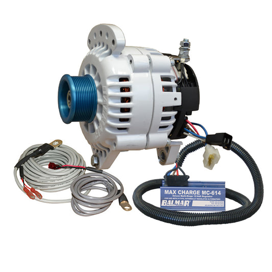 Balmar Alternator 100 AMP Kit 12V 3.15" Dual Foot Saddle J10 Pulley Regulator & Temp Sensor