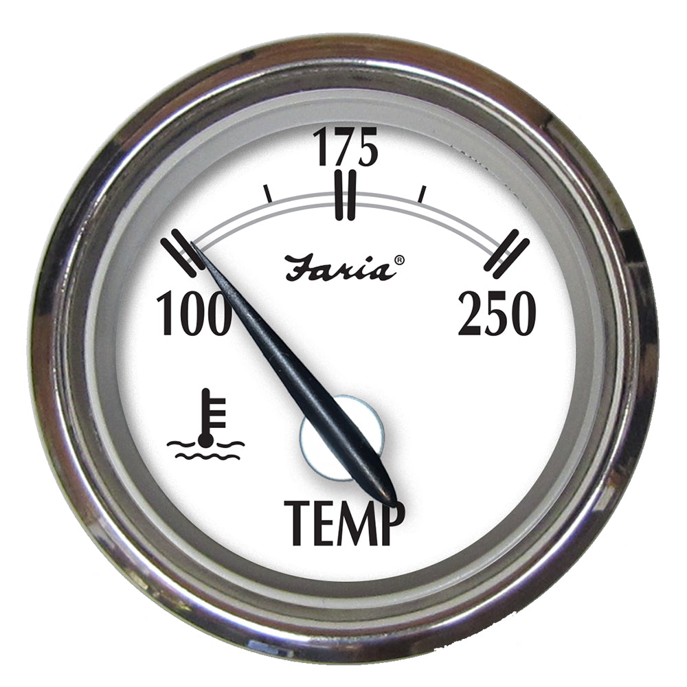 Faria Newport SS 2" Water Temperature Gauge - 100° to 250° F