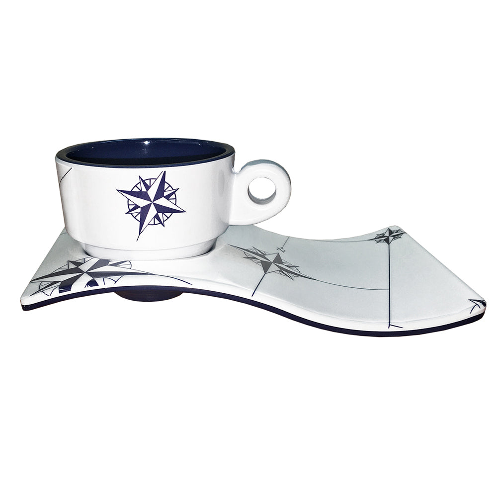 Marine Business Melamine Espresso Cup & Plate Coffee Set - NORTHWIND - Set of 6 - Lear Outdoors