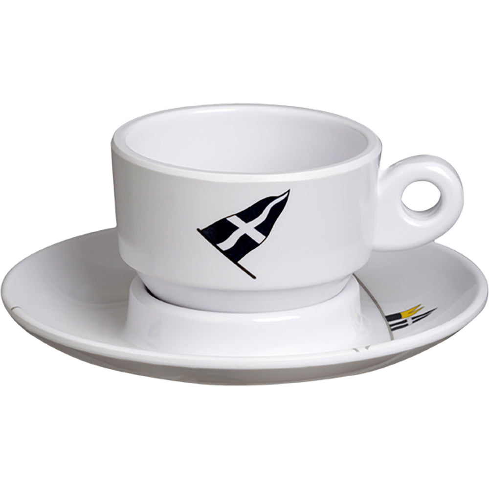 Marine Business Melamine Espresso Cup & Plate Set - REGATA - Set of 6 - Lear Outdoors