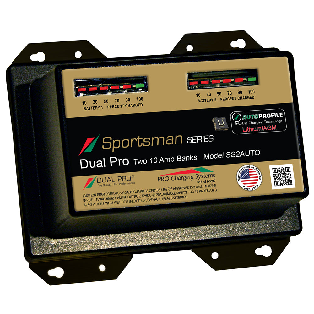 Dual Pro SS2 Auto 20A - 2-Bank Lithium/AGM Battery Charger - Lear Outdoors