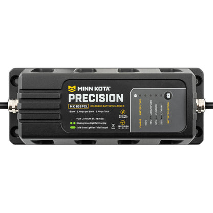 Minn Kota On-Board Precision Charger MK-106 PCL 1 Bank x 6 AMP LI Optimized Charger - Lear Outdoors