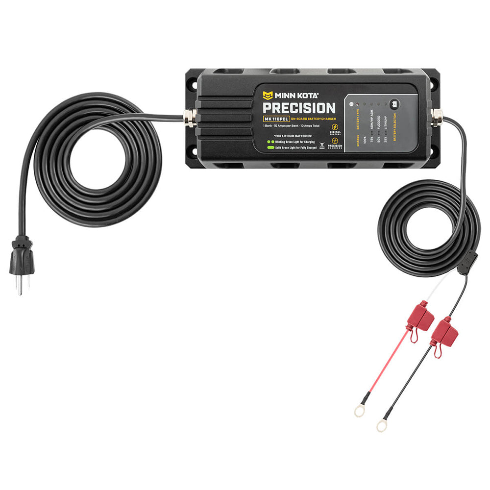 Minn Kota On-Board Precision Charger MK-110 PCL 1 Bank x 10 AMP LI Optimized Charger - Lear Outdoors