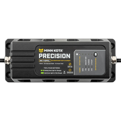 Minn Kota On-Board Precision Charger MK-110 PCL 1 Bank x 10 AMP LI Optimized Charger - Lear Outdoors