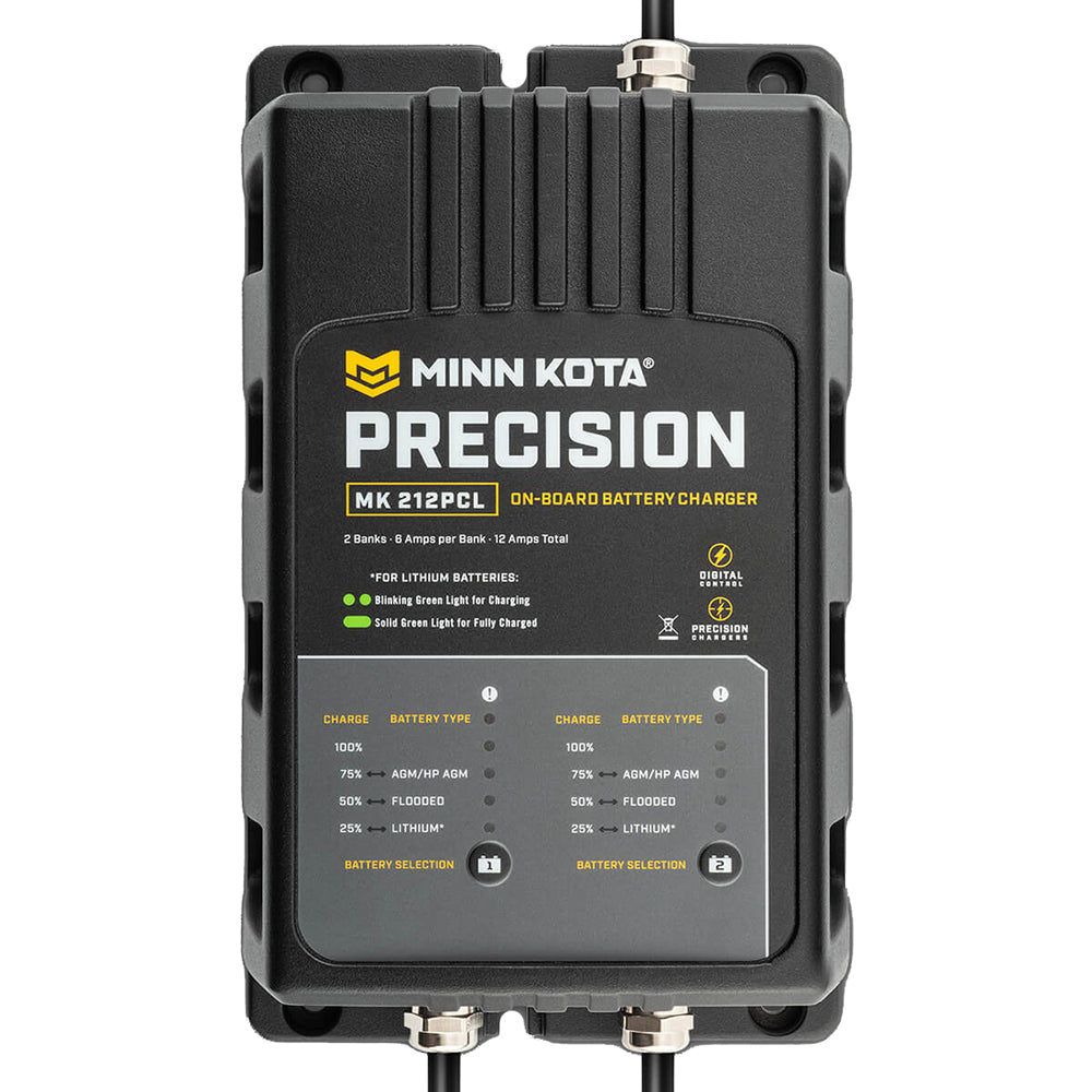 Minn Kota On-Board Precision Charger MK-212 PCL 2 Bank x 6 AMP LI Optimized Charger - Lear Outdoors