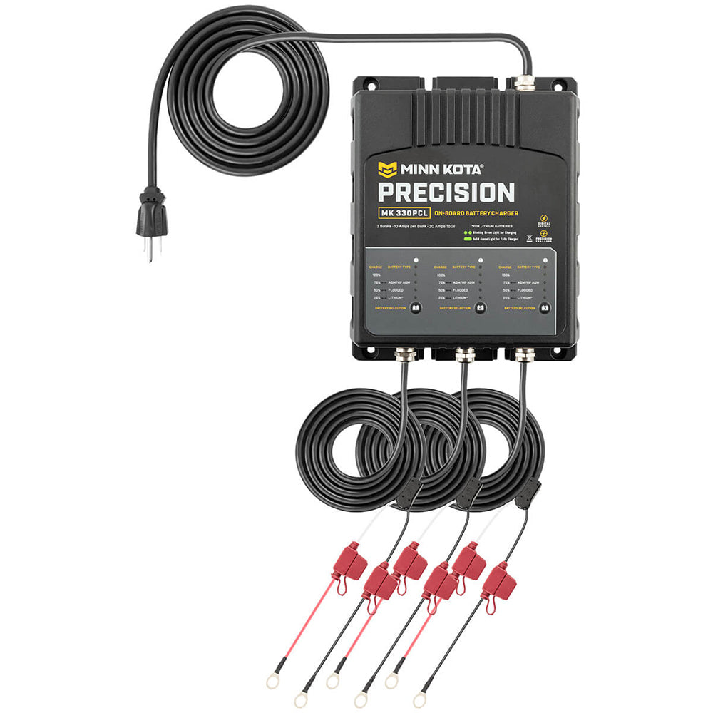 Minn Kota On-Board Precision Charger MK-330 PCL 3 Bank x 10 AMP LI Optimized Charger - Lear Outdoors