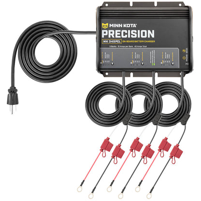 Minn Kota On-Board Precision Charger MK-345 PCL 3 Bank x 15 AMP LI Optimized Charger - Lear Outdoors