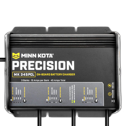 Minn Kota On-Board Precision Charger MK-345 PCL 3 Bank x 15 AMP LI Optimized Charger - Lear Outdoors