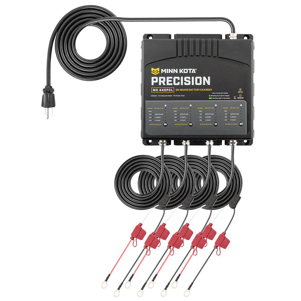 Minn Kota On-Board Precision Charger MK-440 PCL 4 Bank x 10 AMP LI Optimized Charger - Lear Outdoors