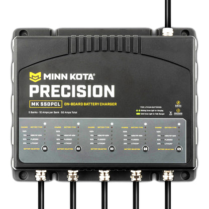 Minn Kota On-Board Precision Charger MK-550 PCL 5 Bank x 10 AMP LI Optimized Charger - Lear Outdoors