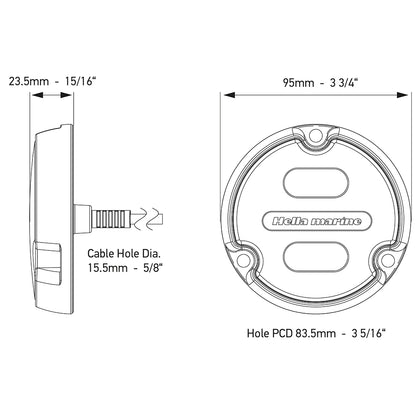 Hella Marine Apelo A1 Blue White Underwater Light - 1800 Lumens - Black Housing - Charcoal Lens