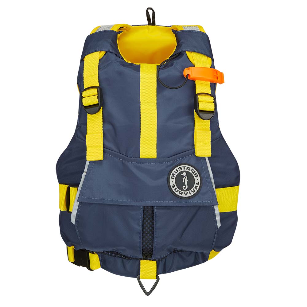 Mustang Youth Bobby Foam Vest - Yellow/Navy - Lear Outdoors