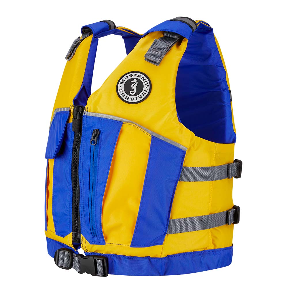 Mustang Youth Reflex Foam Vest - Yellow/Royal Blue - Lear Outdoors