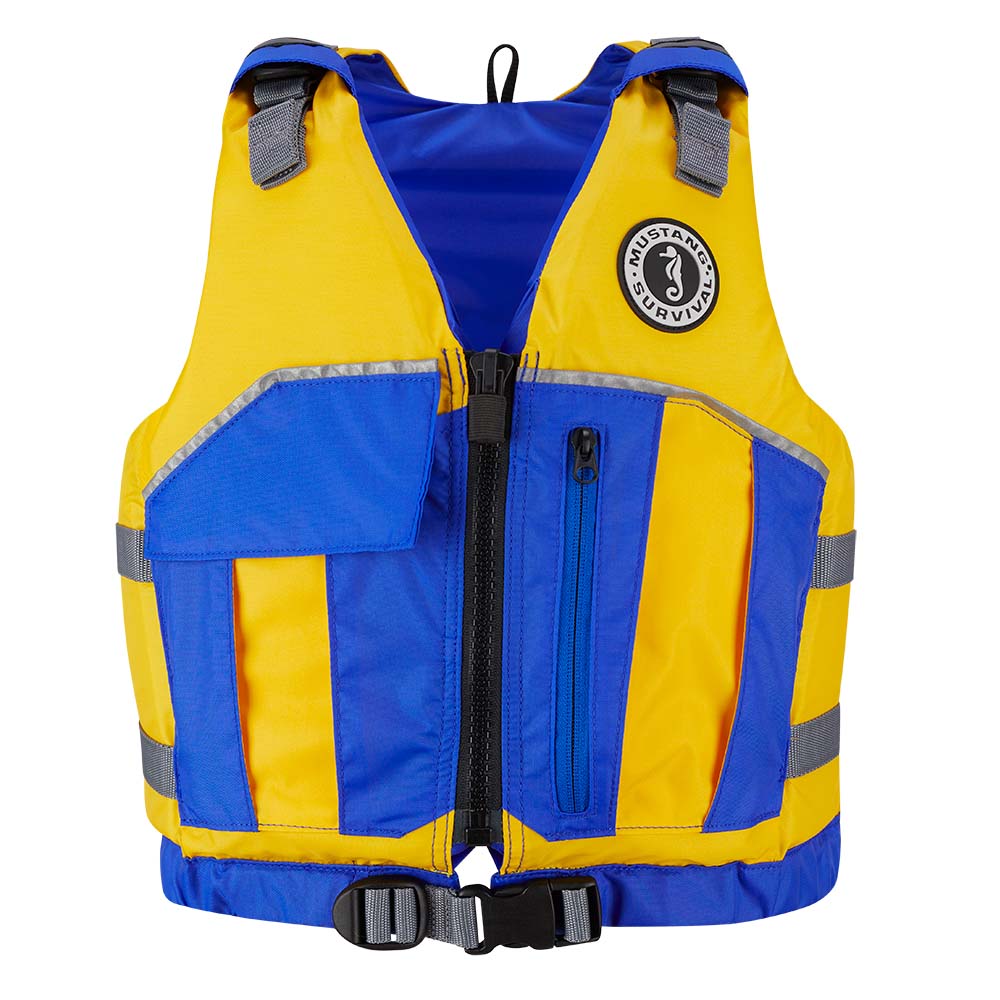 Mustang Youth Reflex Foam Vest - Yellow/Royal Blue - Lear Outdoors