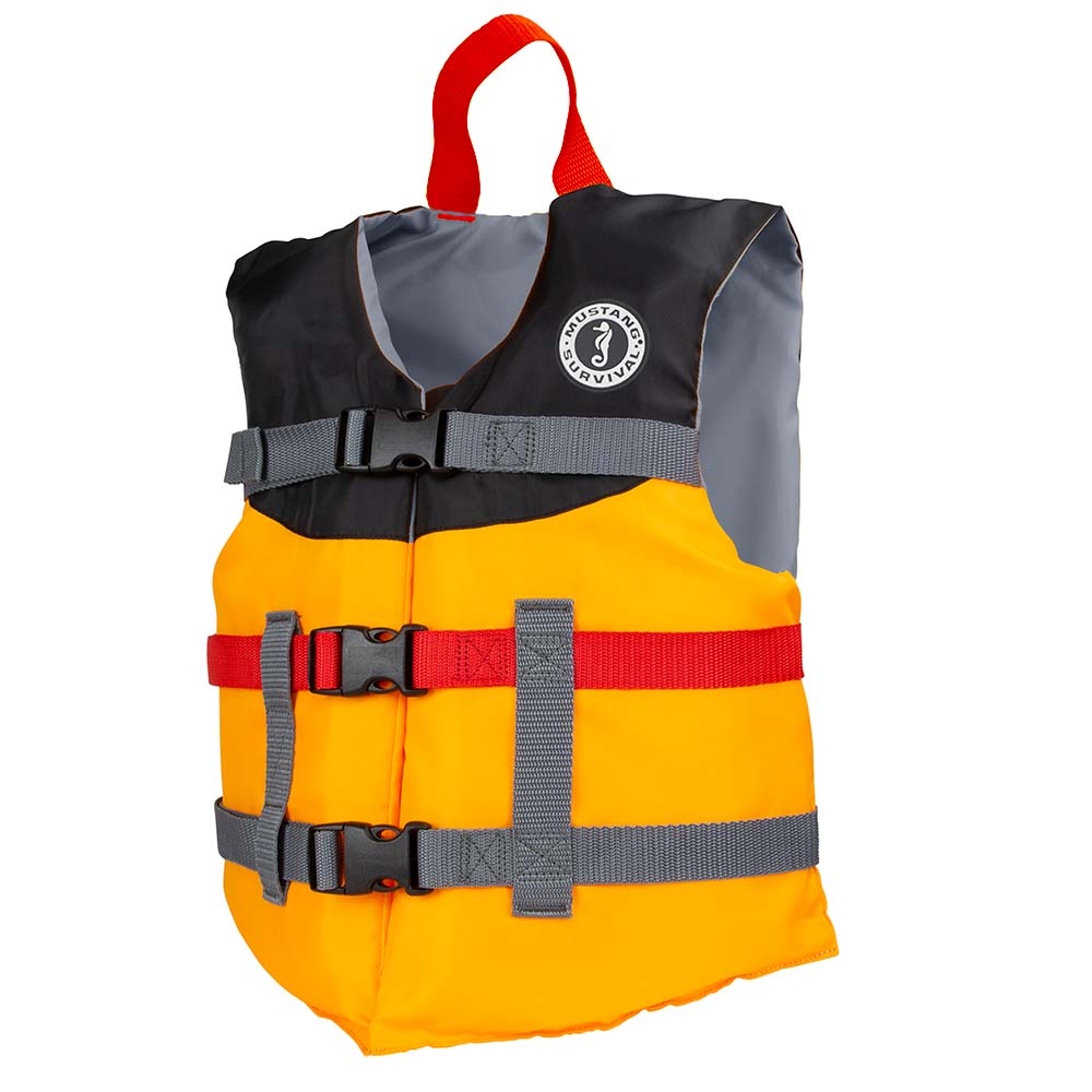 Mustang Youth Livery Foam Vest - Mango/Black - Lear Outdoors