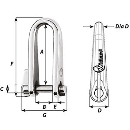 Wichard Key Pin Shackle - Diameter 6mm - 1/4"