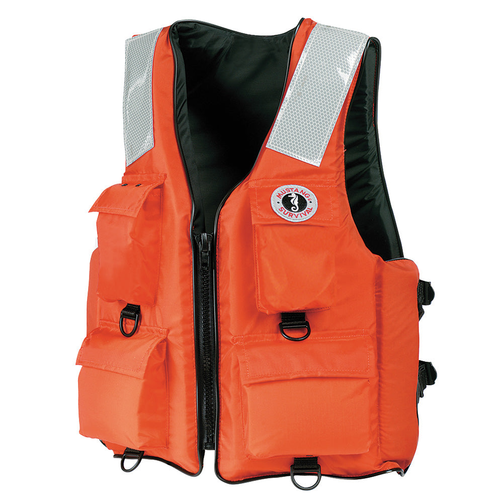 Mustang 4-Pocket Flotation Vest - Orange - Large - Lear Outdoors