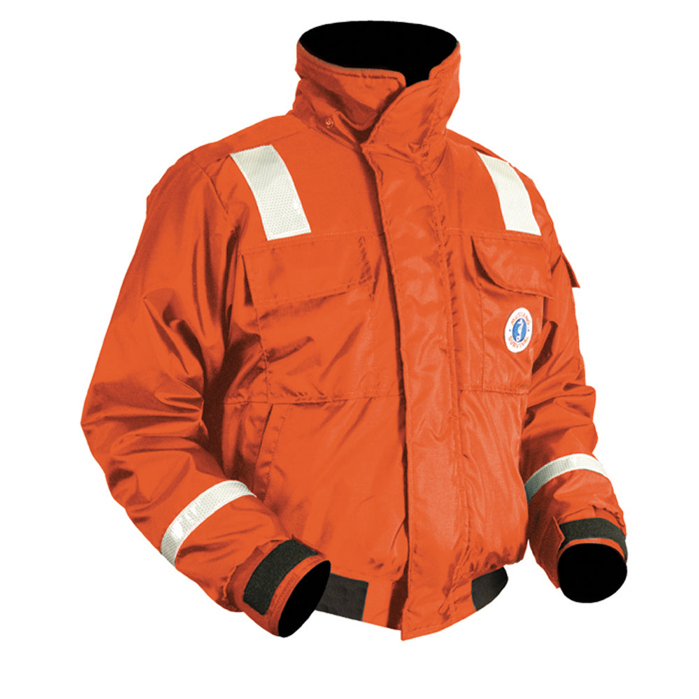 Mustang Classic Flotation Bomber Jacket w/Reflective Tape - Orange - XL - Lear Outdoors