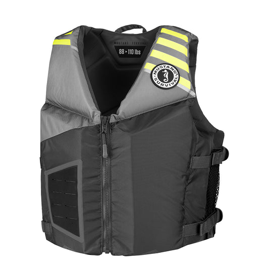 Mustang Young Adult REV Foam Vest - Grey/Light Grey/Fluorescent Yellow - Universal - Lear Outdoors