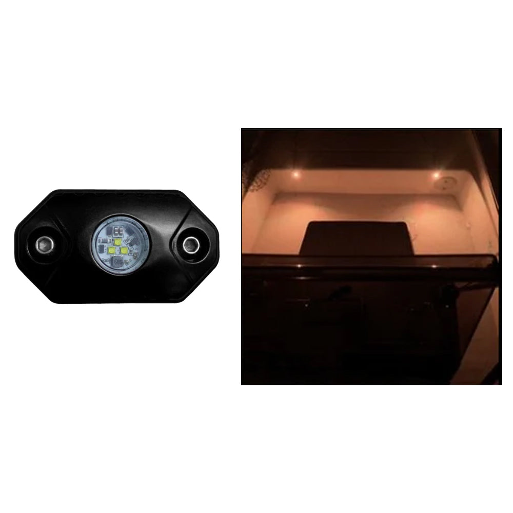 Black Oak Rock Accent Light - Amber - Black Housing