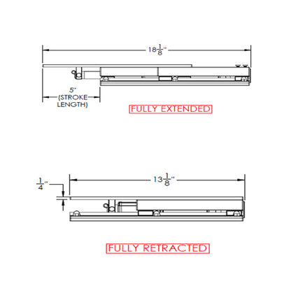 TACO 13-1/8" x 24" Electric Seat Slide