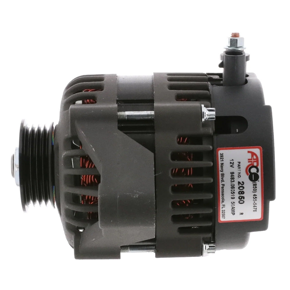 ARCO Marine Premium Replacement Outboard Alternator w/Multi-Groove Pulley - 12V 50A - Lear Outdoors