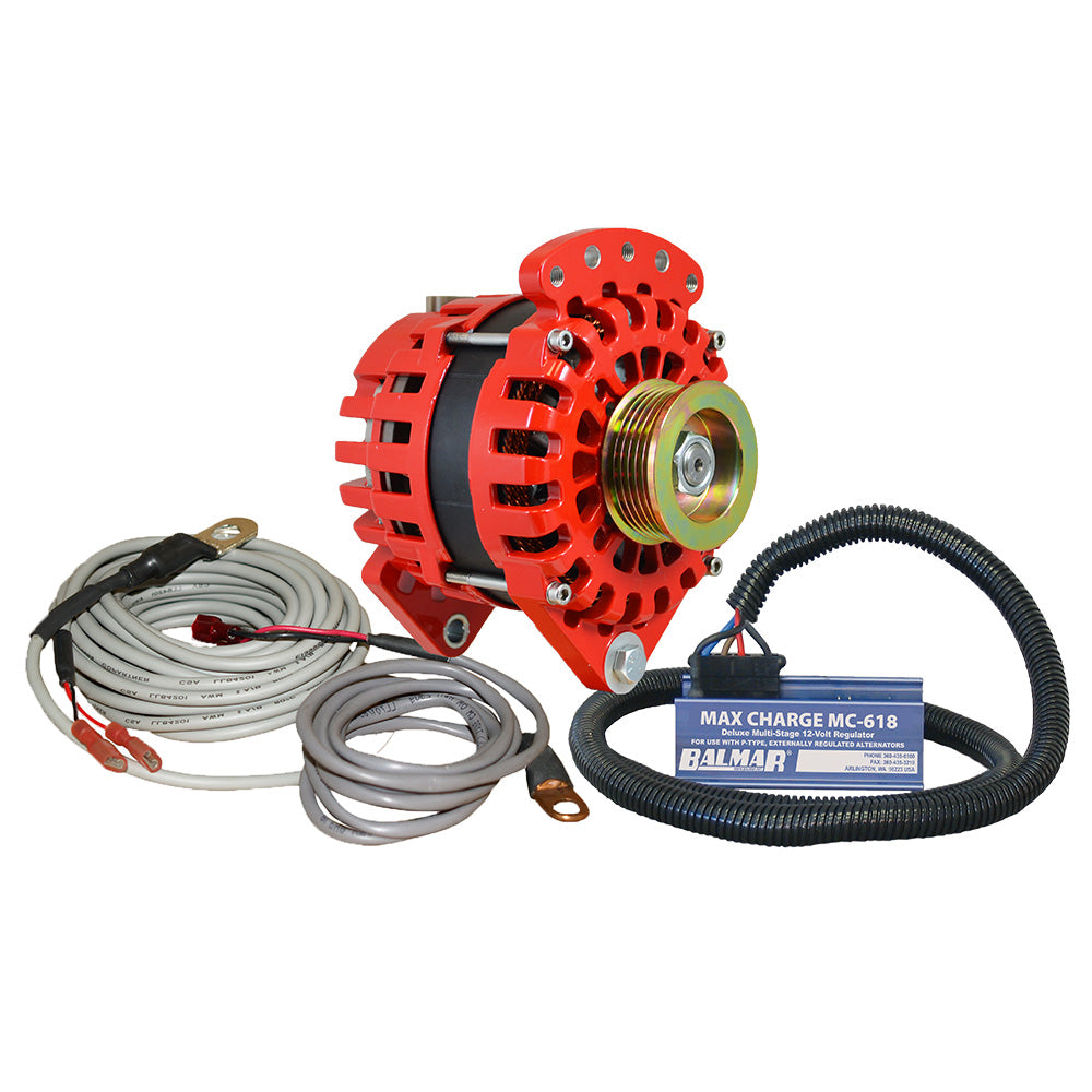 Balmar Alternator 170 AMP Kit 12V 3.15" Dual Foot Saddle K6 Pulley Regulator & Temp Sensor