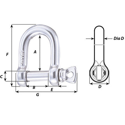 Wichard HR D Shackle - 14mm Diameter - 35/64"