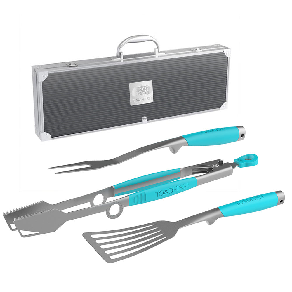 Toadfish Ultimate Grill Set + Case - Tongs, Spatula & Fork - Lear Outdoors